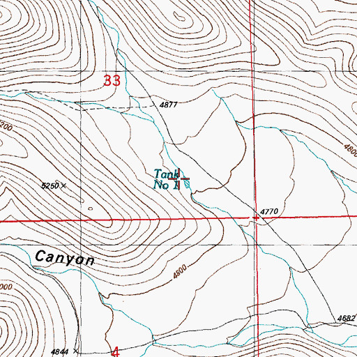 Topographic Map of Tank Number One, AZ