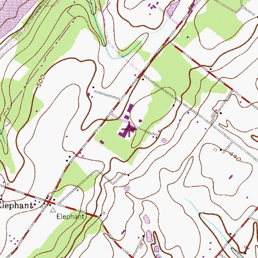 Topographic Map of Upper Bucks County Area Vocational Technical School, PA