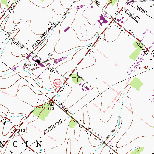 Topographic Map of Ralphs Corner, PA