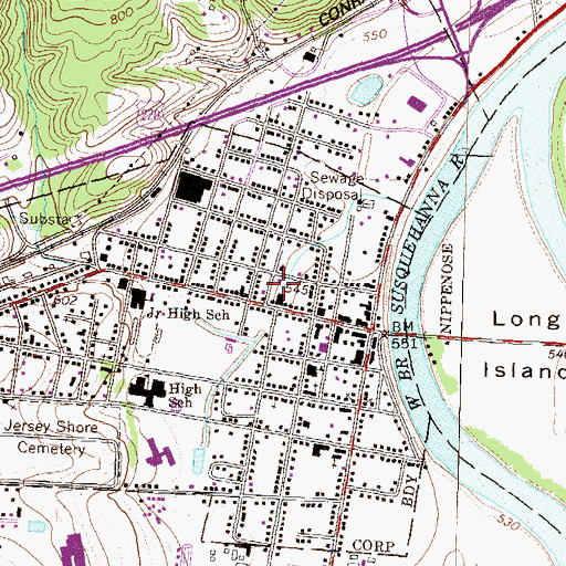 Topographic Map of Tiadaghton Valley Mall, PA