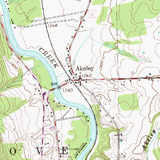 Topographic Map of Ackley Station Post Office (historical), PA
