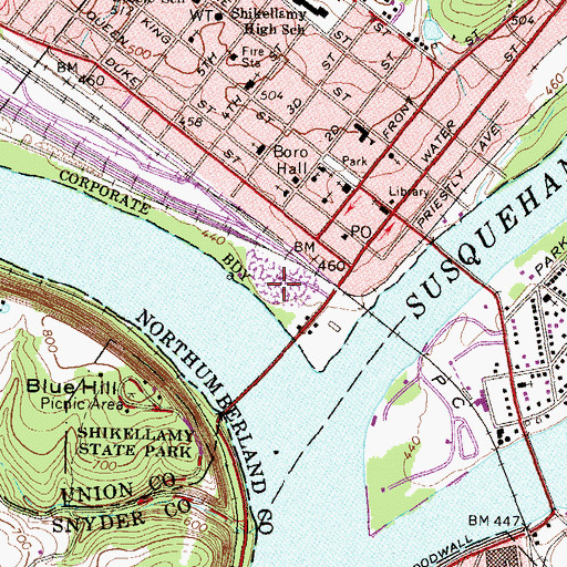 Topographic Map of Pine Knotter Park, PA