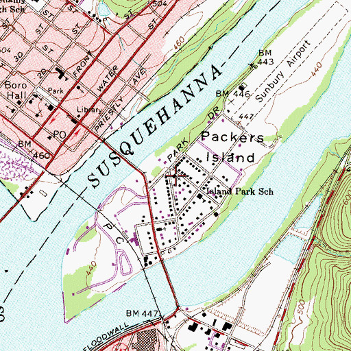 Topographic Map of Calvary Tabernacle Church, PA