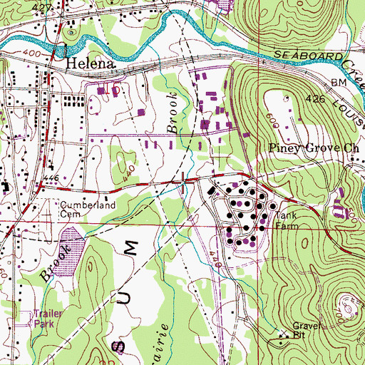 Topographic Map of Lee Brook, AL