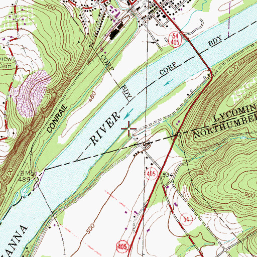 Topographic Map of Black Hole Creek Park, PA