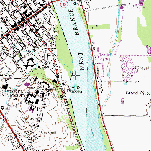 Topographic Map of Miller Run, PA