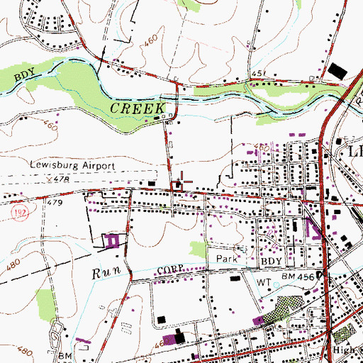 Topographic Map of Reformed Baptist Church, PA