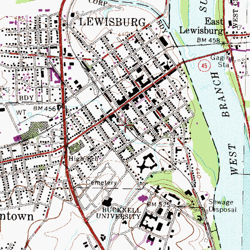 Topographic Map of Huenzgle Park, PA