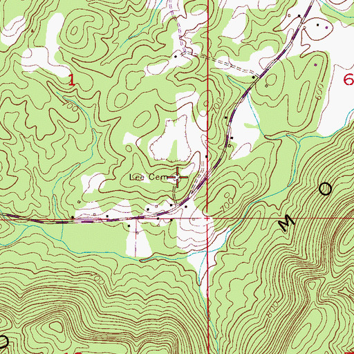 Topographic Map of Lee Cemetery, AL