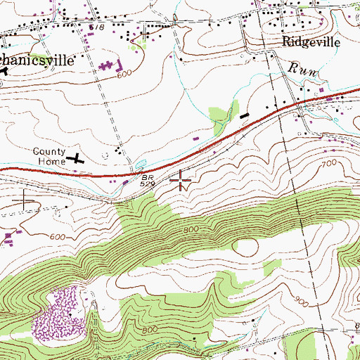 Topographic Map of Hopewell Park, PA