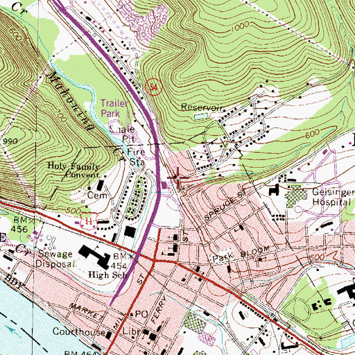 Topographic Map of Welsh Congregational Church, PA