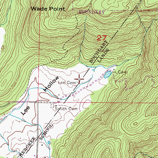 Topographic Map of Lee Cemetery, AL