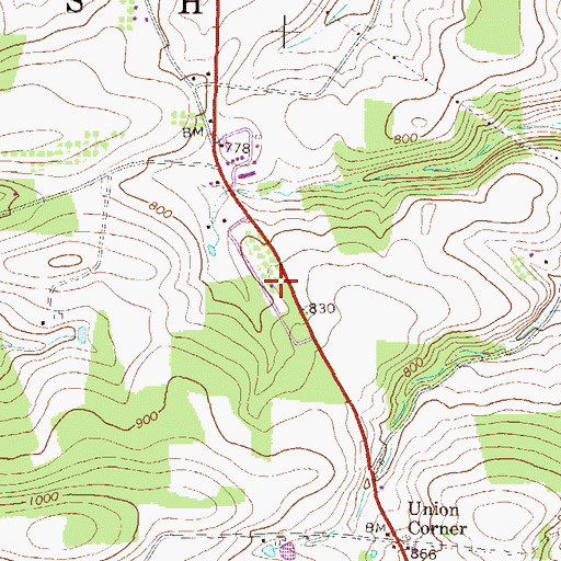 Topographic Map of Danville Mennonite Church, PA