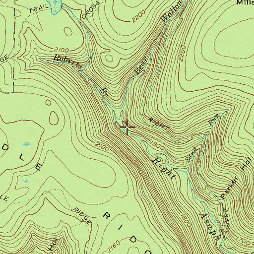 Topographic Map of Bear Wallow Branch, PA
