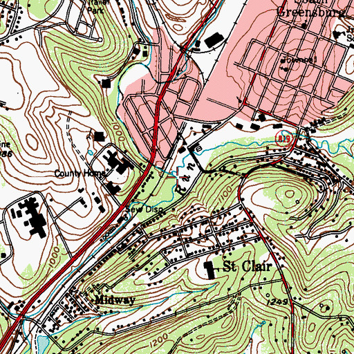 Topographic Map of Zellers Run, PA
