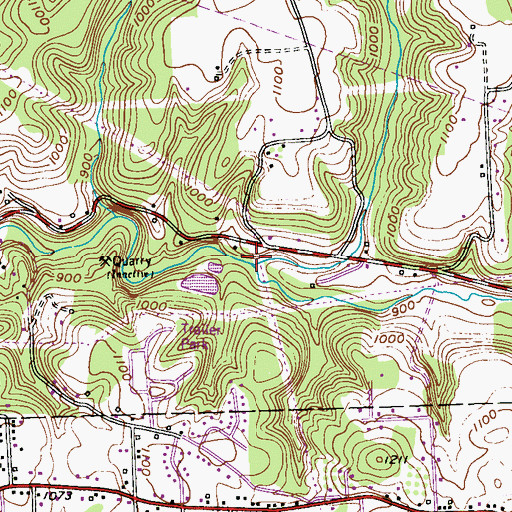 Topographic Map of Pine Run, PA