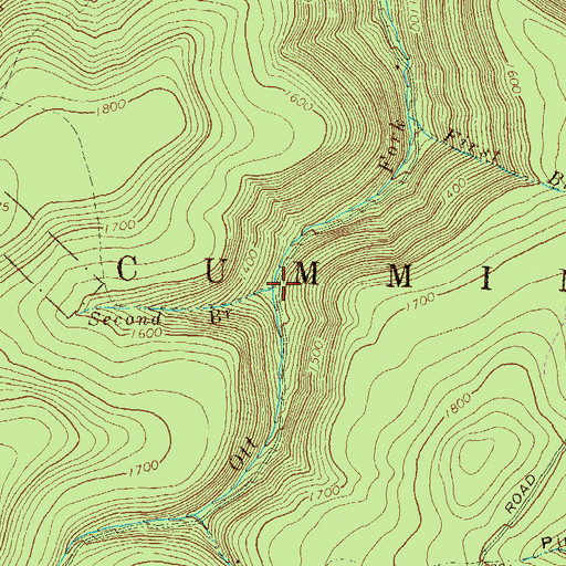 Topographic Map of Second Branch Ott Creek, PA