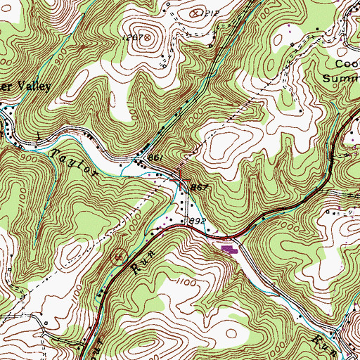 Topographic Map of Spur Run, PA