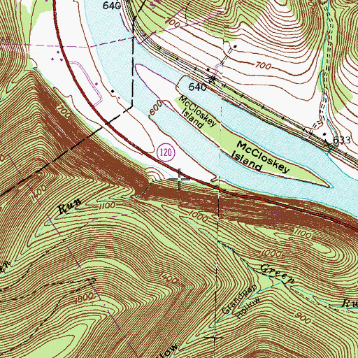 Topographic Map of Green Run, PA