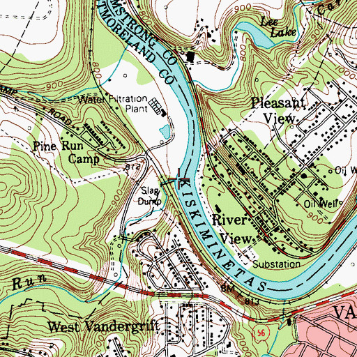 Topographic Map of Pine Run, PA