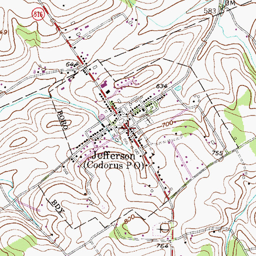 Topographic Map of Codorus Post Office, PA