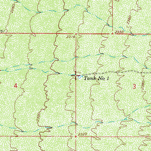 Topographic Map of Tank Number One, AZ