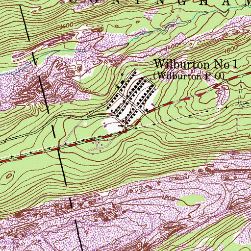 Topographic Map of Wilburton Post Office, PA