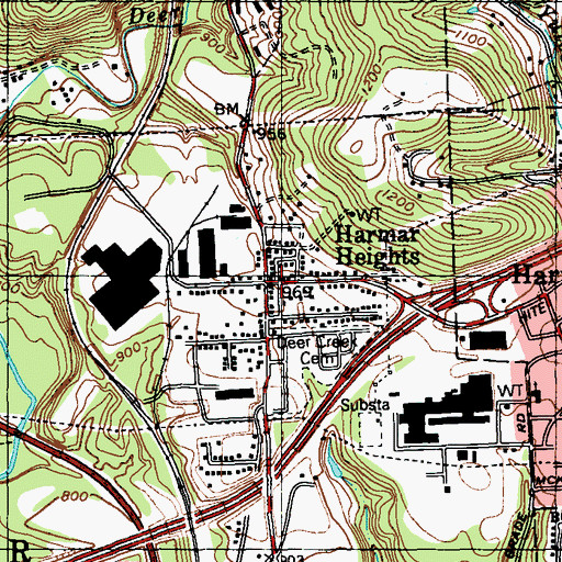 Topographic Map of Harmar Heights, PA