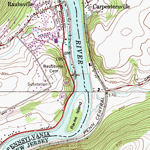 Topographic Map of Uhlersville Post Office (historical), PA