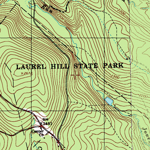 Topographic Map of Laurel Hill State Park, PA