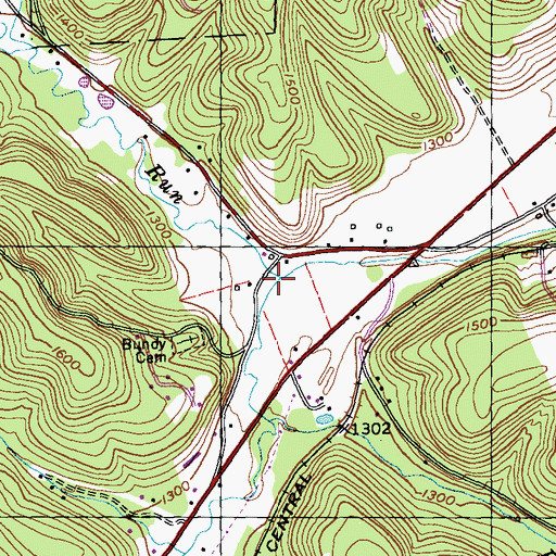Topographic Map of Mountain Run, PA