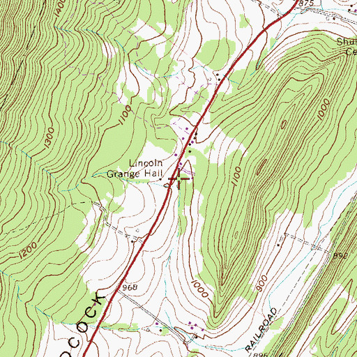 Topographic Map of Lincoln Grange Hall, PA