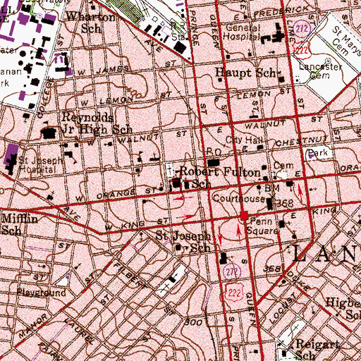 Topographic Map of Robert Fulton Elementary School, PA