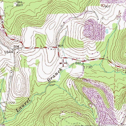 Topographic Map of Faudie Grange, PA