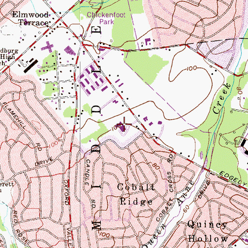 Topographic Map of Dwight D Eisenhower Elementary School, PA