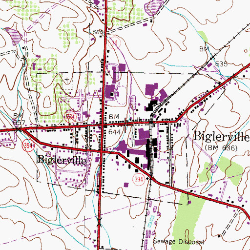 Topographic Map of Borough of Biglerville, PA