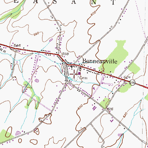 Topographic Map of Borough of Bonneauville, PA