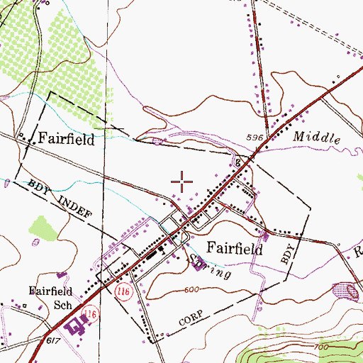 Topographic Map of Borough of Fairfield, PA