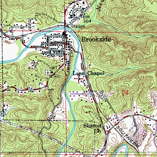 Topographic Map of Lees Chapel, AL