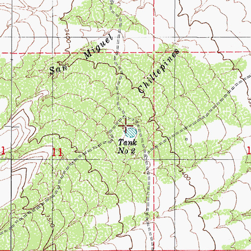 Topographic Map of Tank Number Two, AZ