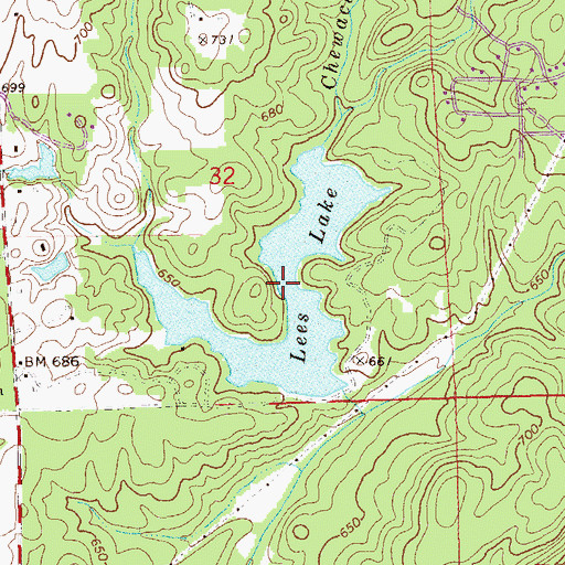 Topographic Map of Lees Lake, AL