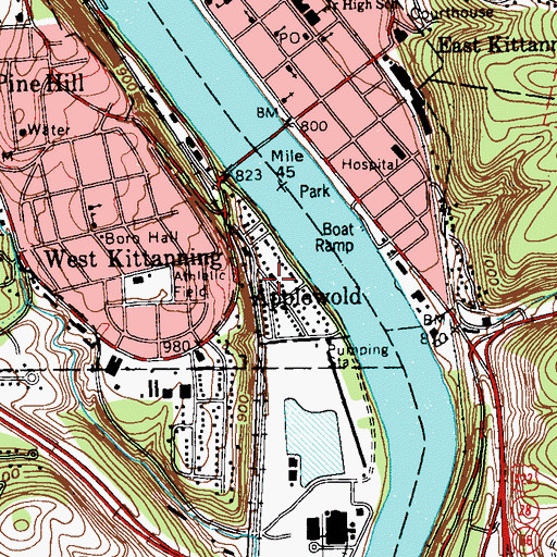 Topographic Map of Borough of Applewold, PA
