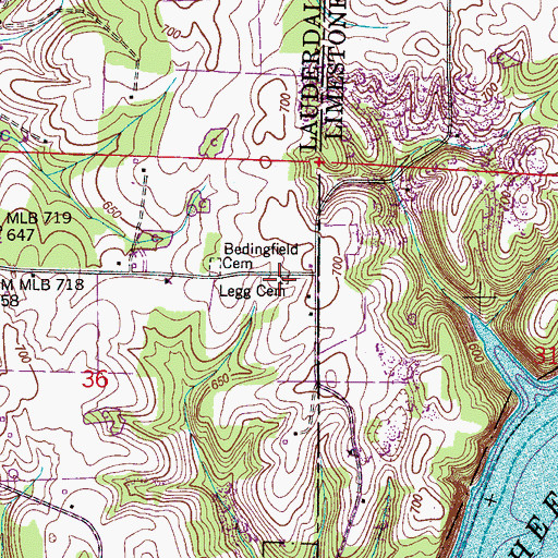Topographic Map of Legg Cemetery, AL