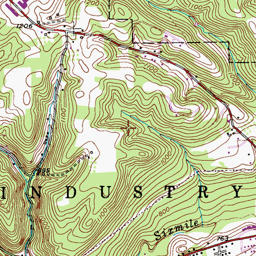 Topographic Map of Borough of Industry, PA