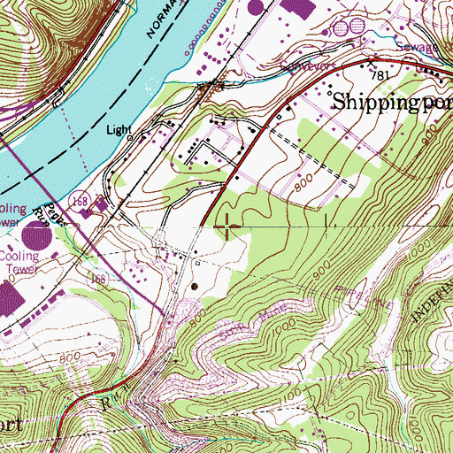 Topographic Map of Borough of Shippingport, PA