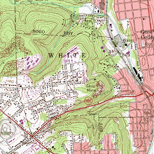 Topographic Map of Township of White, PA