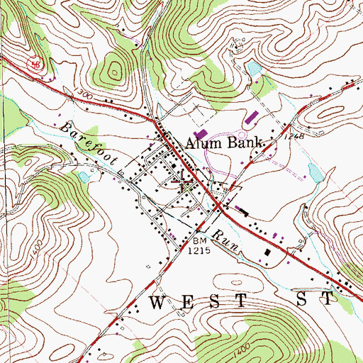 Topographic Map of Borough of Pleasantville, PA