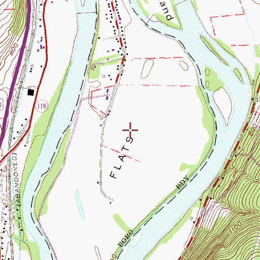 Topographic Map of Borough of Athens, PA
