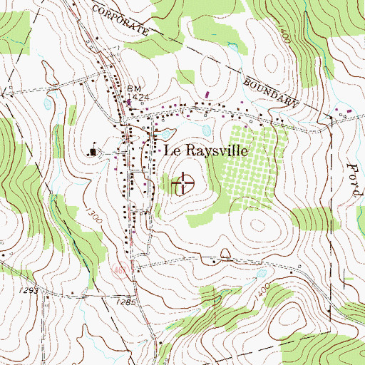 Topographic Map of Borough of Le Raysville, PA