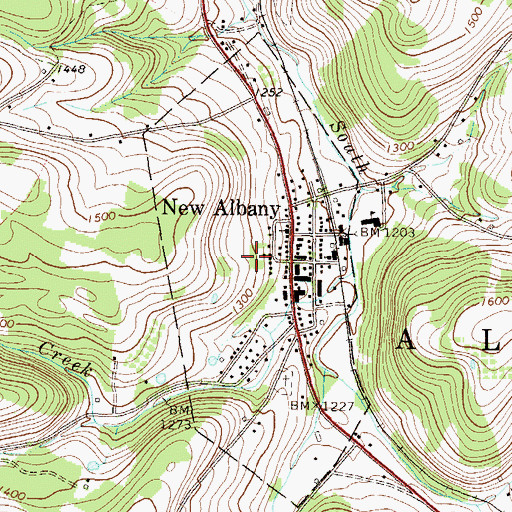 Topographic Map of Borough of New Albany, PA